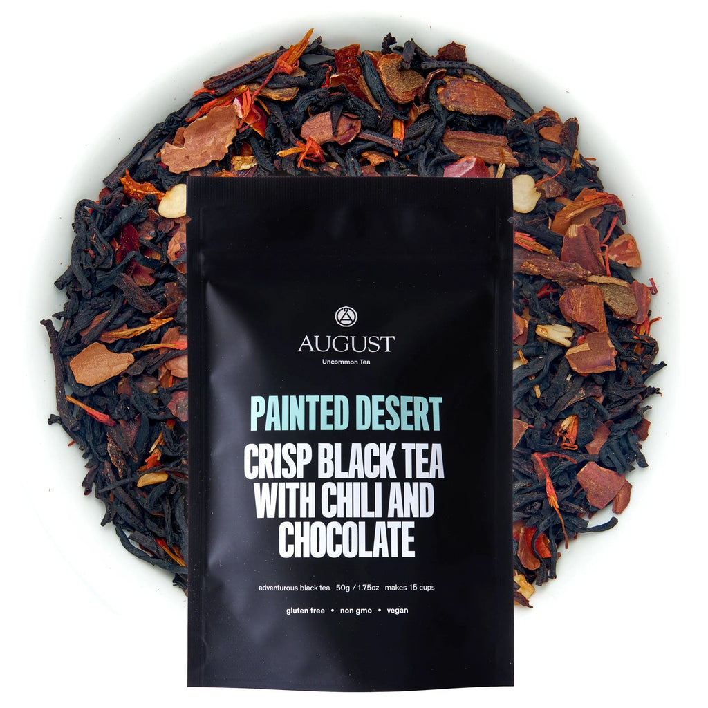 Painted Desert, té negro con chocolate y chile en hoja entera, Amapola Ritual Tea