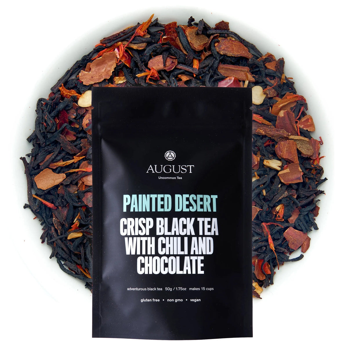 Painted Desert, té negro con chocolate y chile en hoja entera, Amapola Ritual Tea