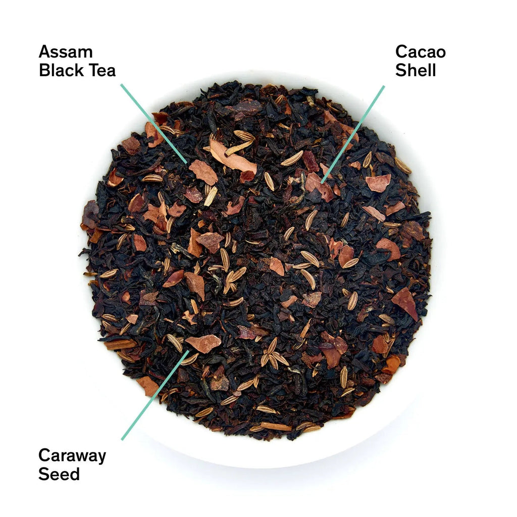 The Library, té negro Assam malteado con cacao y alcaravea en hoja entera